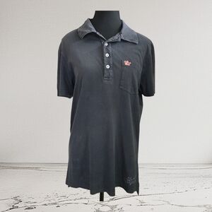 True Religion Womans Black Short Sleeve Polo Size L